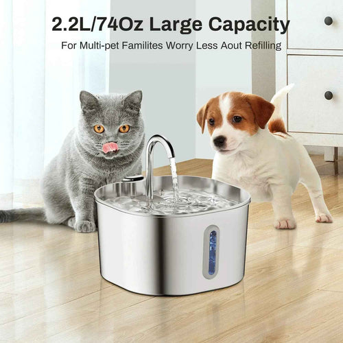 Stainless Steel Smart Pet Water Fountain with Auto Circulation