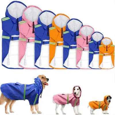 Waterproof Reflective Dog Raincoat Lightweight Pet Rain Cape