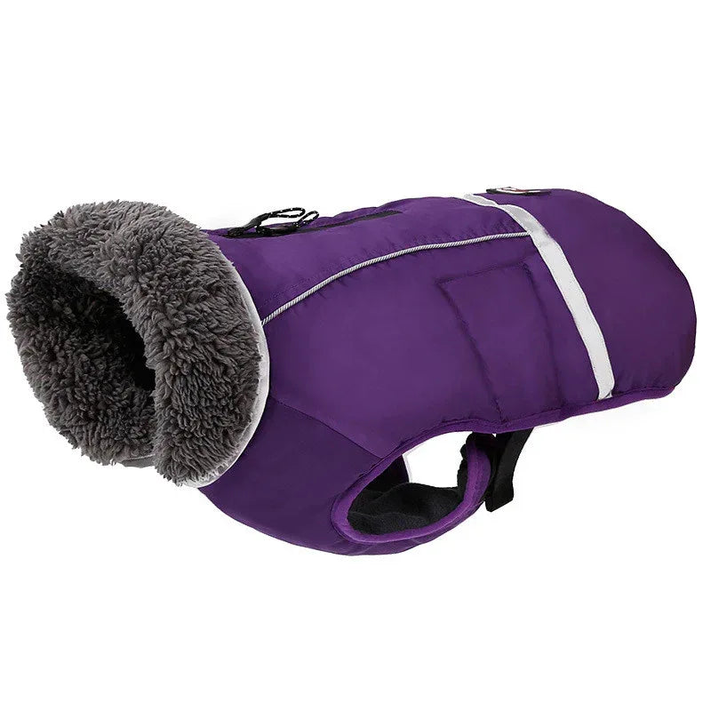 Abbigliamento caldo riflettente per cani di taglia grande