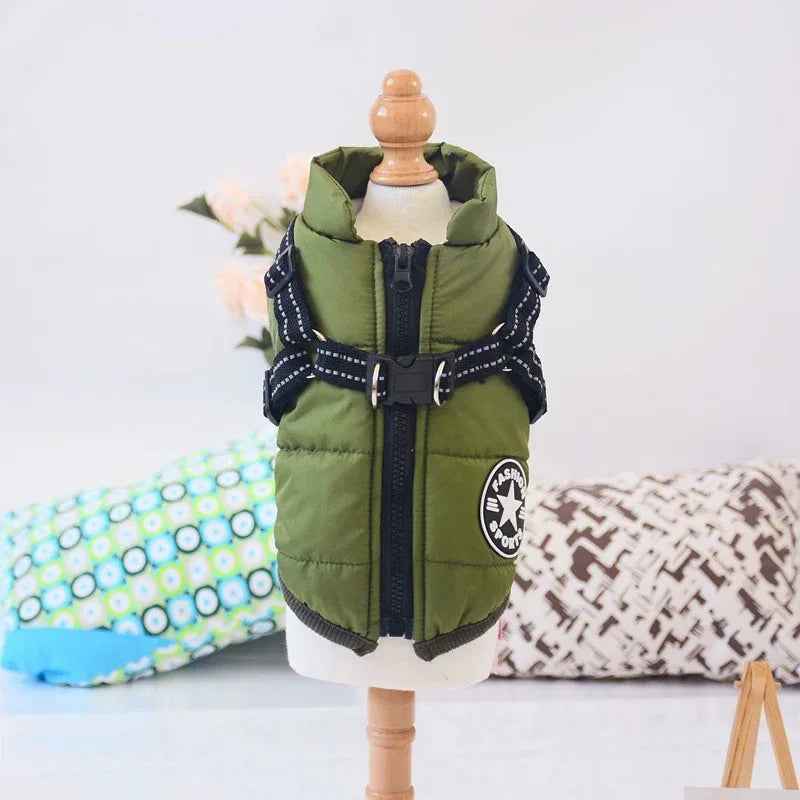 防水犬服 冬用犬コート ハーネス付き 暖かいペット服 大型犬ジャケット チワワ ラブラドールコート コスチューム