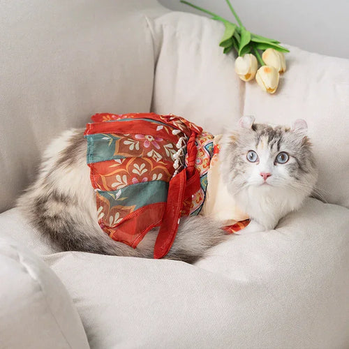 Jupe Chat Style Princesse Hanfu pour Animal Anti-Perte de Poils