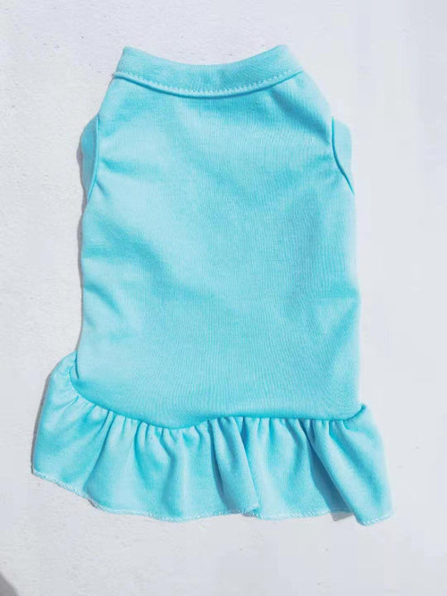 Robe à volants en coton uni Vêtements pour animaux
