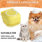Silicone Pet Bath Massage Brush Gloves with Shampoo Dispenser