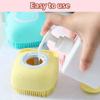 Silicone Pet Bath Massage Brush Gloves with Shampoo Dispenser
