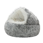 Cama semi-cerrada para gato con cubierta universal para las cuatro estaciones, nido con caparazón, para perro pequeño, suministros para mascotas de invierno
