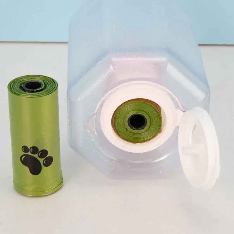 3-in-1 Portable Pet Water Bottle with Food & Poop Dispenser