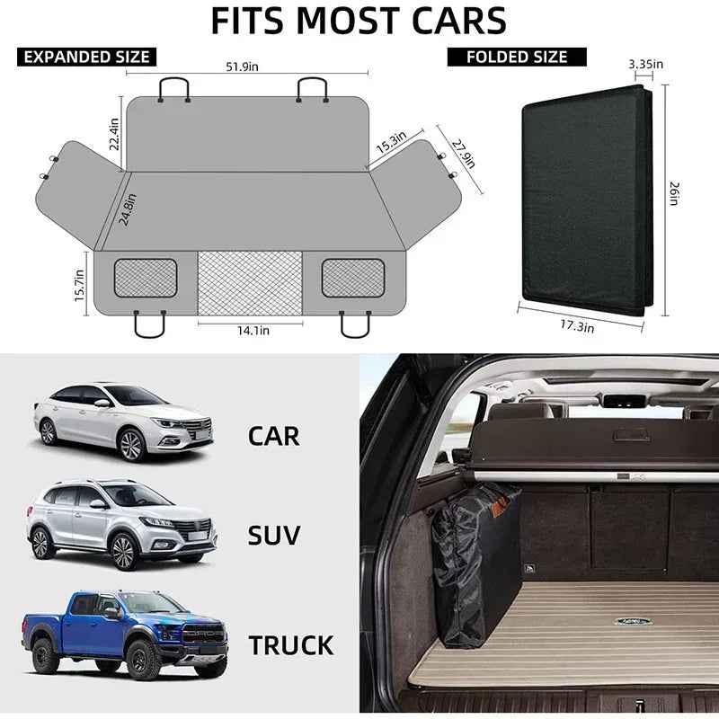 Waterproof Dog Car Seat Bed Durable Pet Travel Cushion