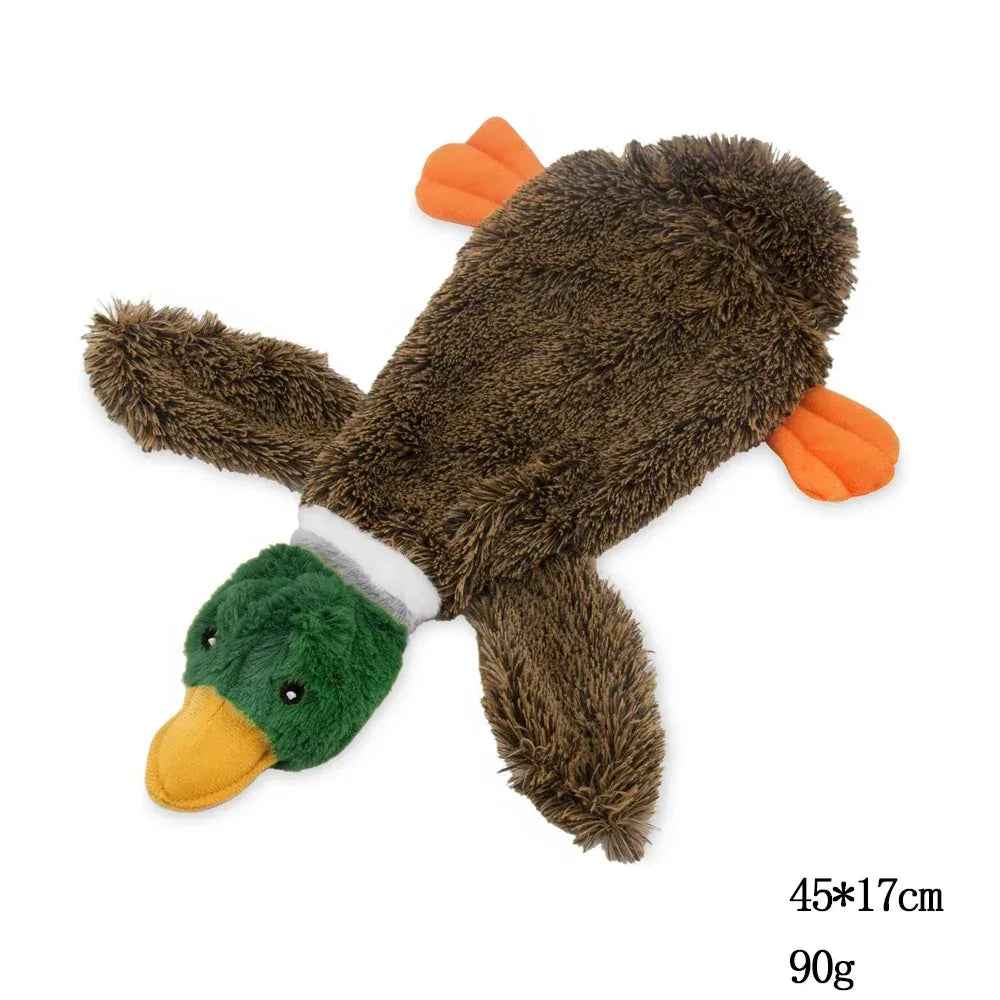 Best Pet Supplies 2-in-1 Stuffless Squeaky Dog Toys With Soft, Durable Fabric For Small, Medium, And Large Pets, No Stuffing For Indoor Play, Supports Active Biting And Play - 1Wild Duck