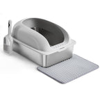 Stainless Steel Cat Litter Box With Lid, Large Cat Litter Box For Big Cats, Scoop And Mat Included