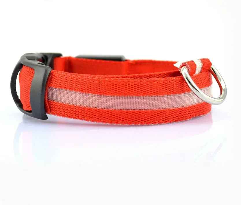 LED Luminous Pet Collar Adjustable Night Safety Glow
