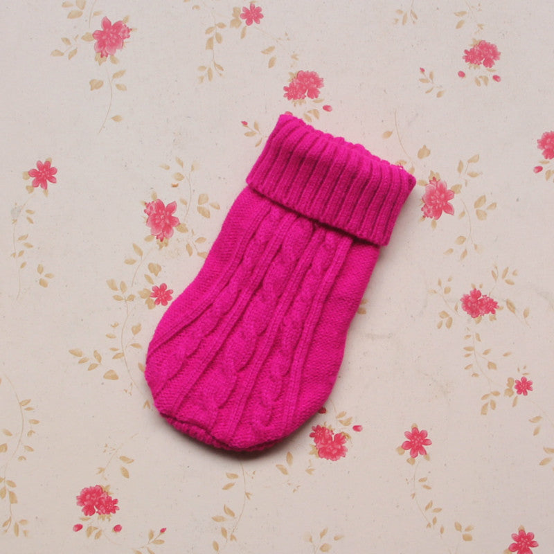 Thick autumn and winter pet dog sweater warm three-dimensional twisted rope small milk cat milk dog sweater Teddy Bichon dog clothes