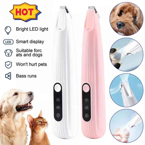 LED Pet Paw Hair Trimmer Electric Clipper for Dogs & Cats