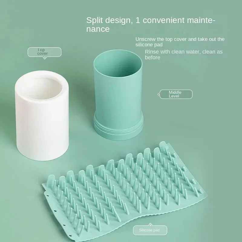 Portable Dog Paw Cleaner Cup with Soft Silicone Brush