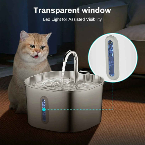 Stainless Steel Smart Pet Water Fountain with Auto Circulation