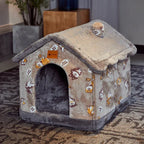 Casa plegable para perros Cama para gato Villa de invierno para perros Kennel para dormir Nido desmontable Cueva cerrada cálida Sofá Suministros para mascotas