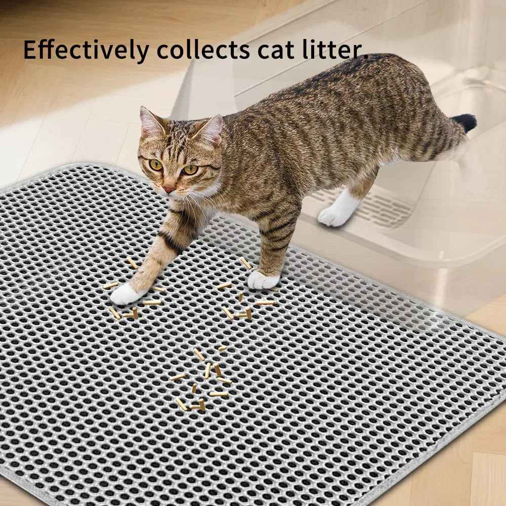 Premium Cat Litter Mat - Leak-Proof Waterproof Base & Non-Slip Backing - Effectively Traps And Filters Litter For A Cleaner, Dry Floor
