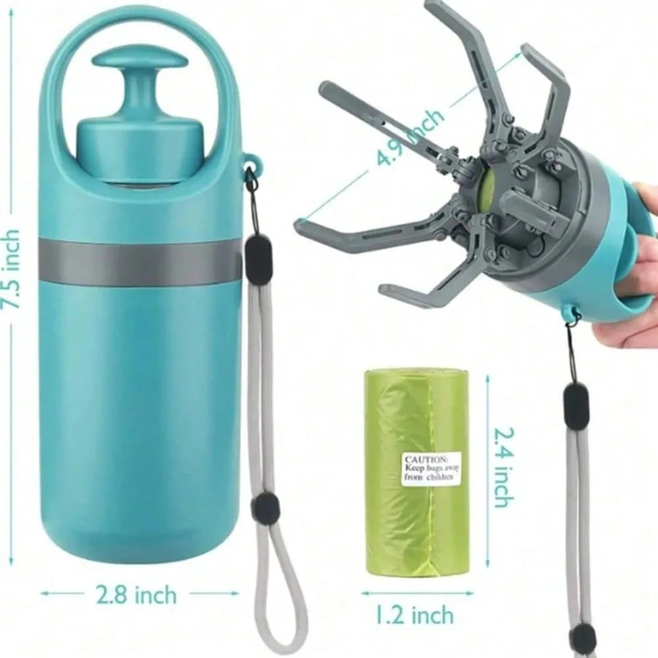 Portable Dog Pooper Scooper with Built-in Waste Bag Dispenser