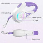 Retractable Dog Leash with LED Light & Collar Set