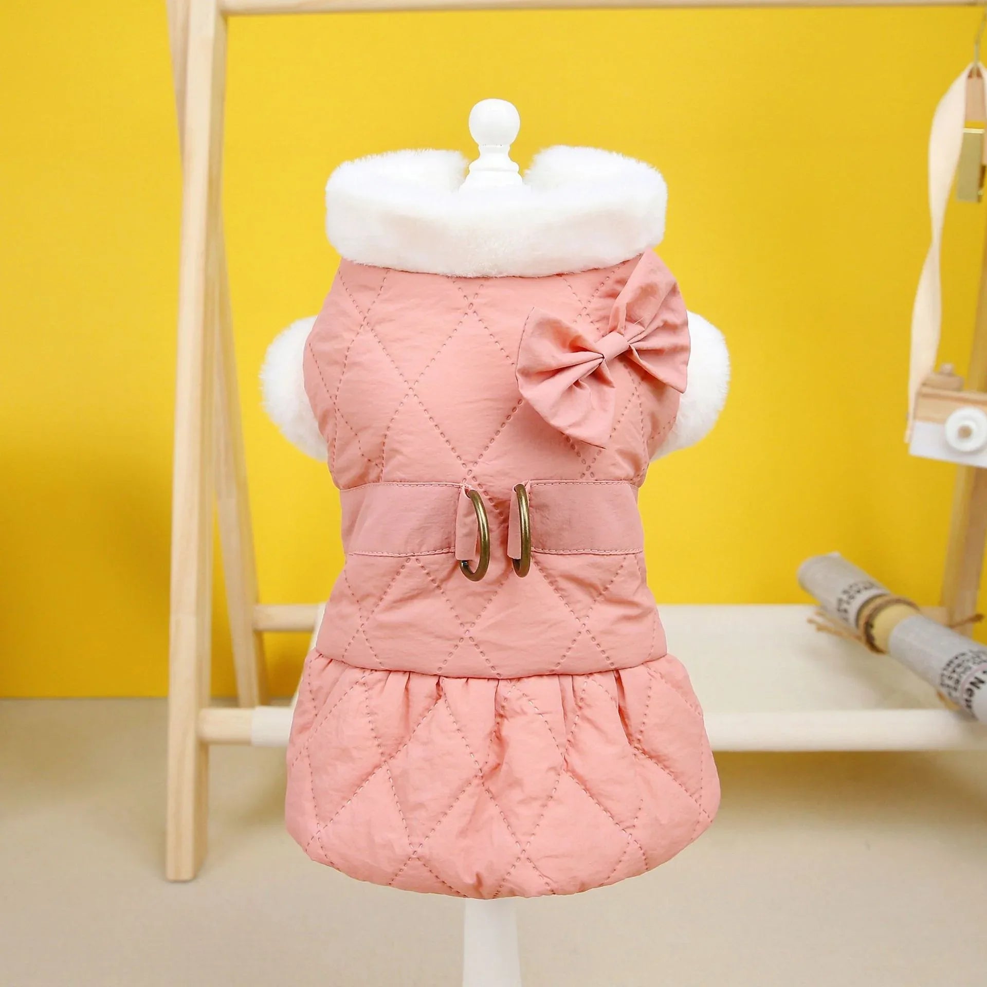 Vêtements pour petit chien Robe papillon en coton matelassé