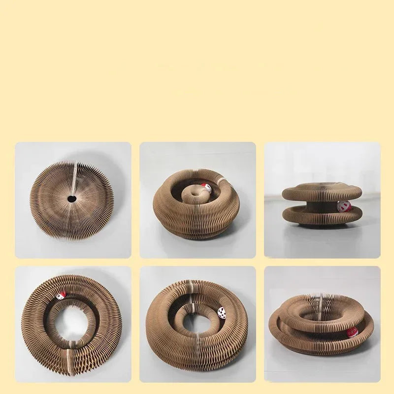 猫咪手风琴玩具 猫咪卷卷球玩具 抓挠垫 魔术风琴猫抓板 猫抓板