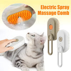 Escova a Vapor Elétrica 3 em 1 para Gatos e Cães - Pente para Higiene Pet