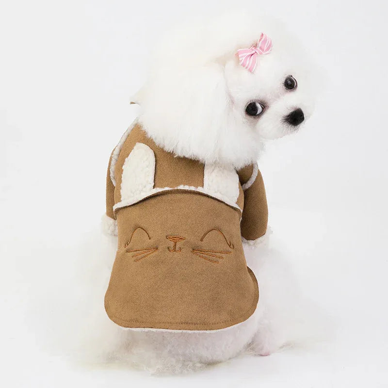 Cute Dog Clothes Cat Clothes Teddy Clothes Deerskin Velvet Lapel Jacket