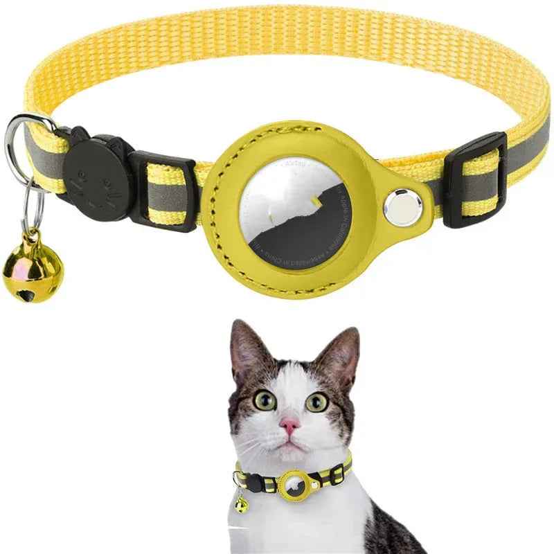 Reflective Waterproof AirTag Cat Collar with Holder Case