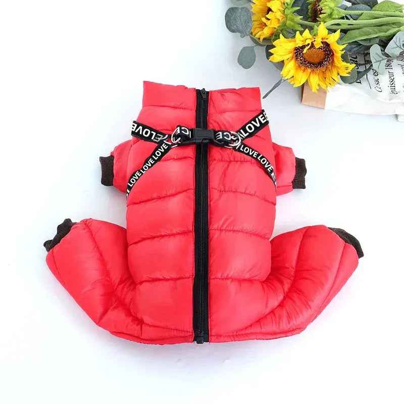 Pet Thickened Windproof Four-legged Warm Clothing