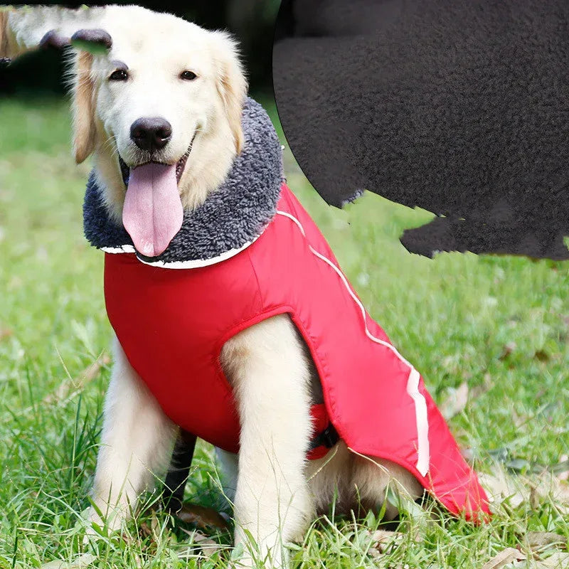 Abbigliamento caldo riflettente per cani di taglia grande