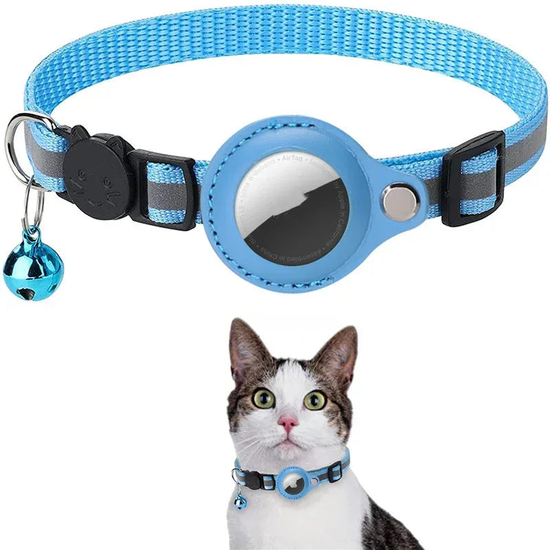 Reflective Waterproof AirTag Cat Collar with Holder Case
