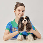 Dog Sweater Blue Tiger Cardigan Pet Costume