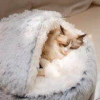 Cama semi-cerrada para gato con cubierta universal para las cuatro estaciones, nido con caparazón, para perro pequeño, suministros para mascotas de invierno