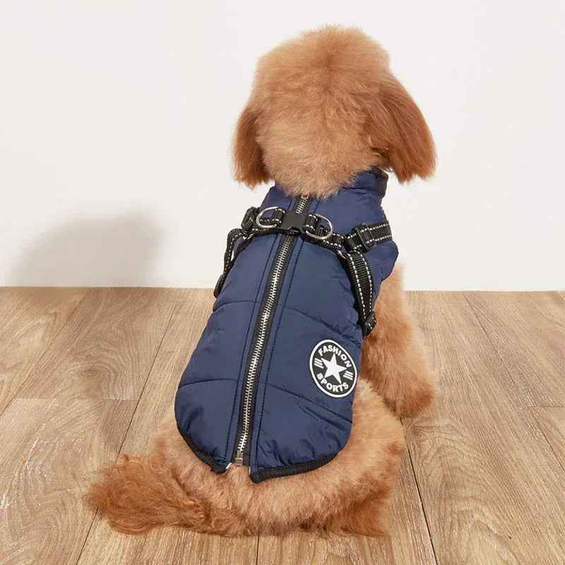 Warm Dog Winter Jacket Fleece-Lined Reflective Pet Coat