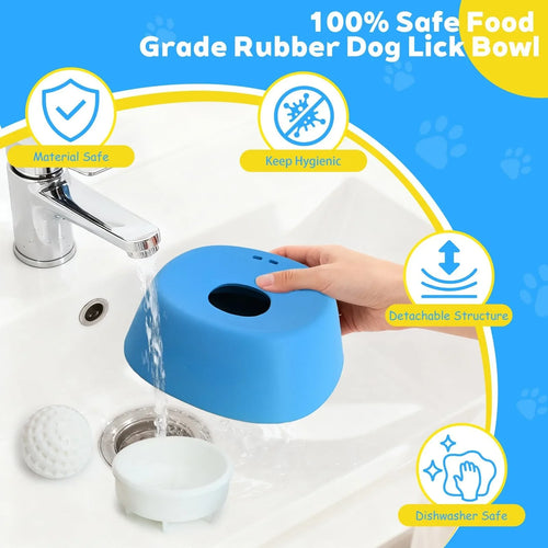 Gamelle lenteur pour chien avec lèche-plat antidérapante et jouet anti-étouffement