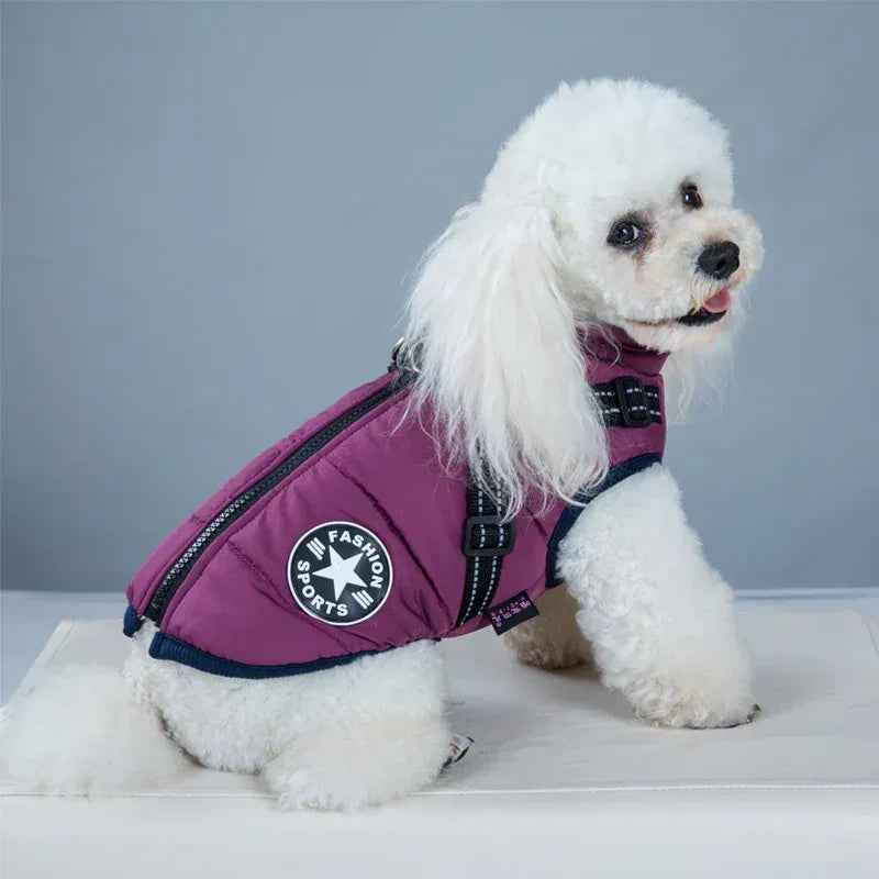 防水犬服 冬用犬コート ハーネス付き 暖かいペット服 大型犬ジャケット チワワ ラブラドールコート コスチューム
