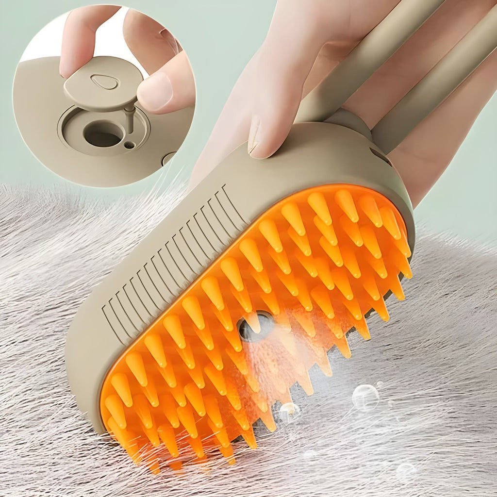 Escova a Vapor Elétrica 3 em 1 para Gatos e Cães - Pente para Higiene Pet