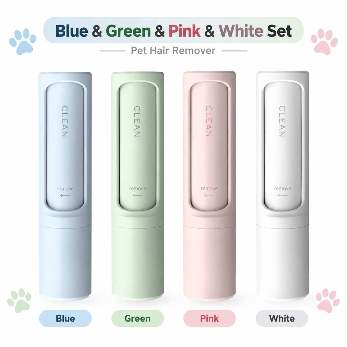 2-in-1 Reusable Pet Hair Remover Brush Self-Cleaning Lint Roller