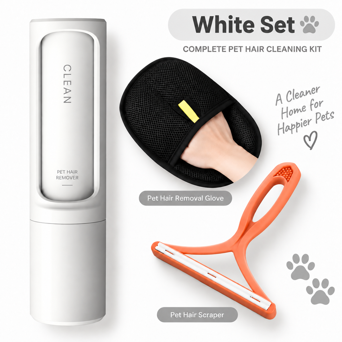 2-in-1 Reusable Pet Hair Remover Brush Self-Cleaning Lint Roller