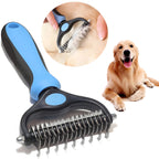 Rasqueadeira de Cuidados para Cães e Gatos com Duas Faces para Remoção de Pelos Soltos e Desembaraço