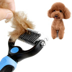 Rasqueadeira de Cuidados para Cães e Gatos com Duas Faces para Remoção de Pelos Soltos e Desembaraço