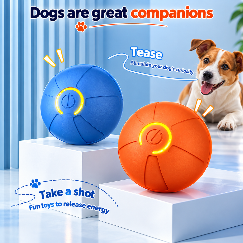 Bola Elétrica Saltitante para Pets Brinquedo Automático Luminoso para Cães Produtos para Treinamento de Cães Bola Resistente