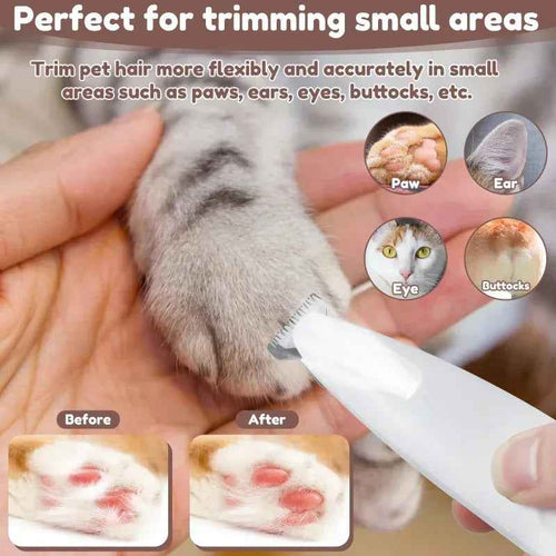 LED Pet Paw Hair Trimmer Waterproof Dog Grooming Clipper