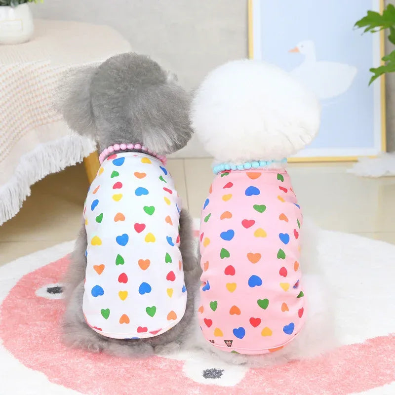 ペット服 犬用 春夏 カラフルピーチベスト