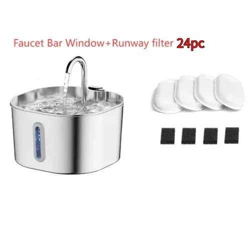 Stainless Steel Smart Pet Water Fountain with Auto Circulation