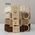 Personalized Velvet Dog Collar & Leash Set with Bow