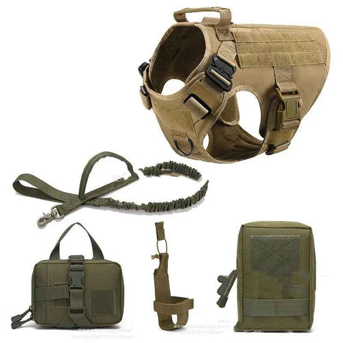 Tactical Dog Harness K9 Training Vest with Leash Set for All Dogs