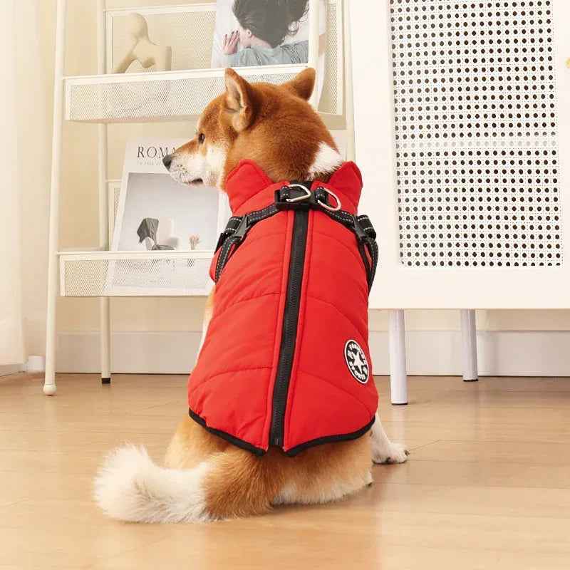 Warm Dog Winter Jacket Fleece-Lined Reflective Pet Coat