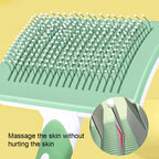 Self Cleaning Slicker Brush For Dogs, Cats Pets-One Click Cleaning Function-Gentle Effective Cat, Pet Dog Hair Remover-Dog Grooming Accessories For Small, Medium Large Dogs