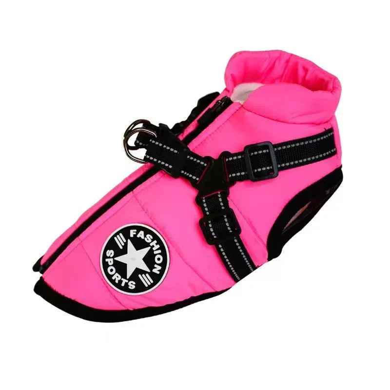 Warm Dog Winter Jacket Fleece-Lined Reflective Pet Coat