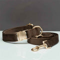Personalized Velvet Dog Collar & Leash Set with Bow
